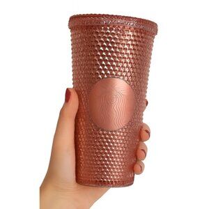 24 oz Starbucks Coffee 2021 Pink Cherry Blossom Studded Travel Tumbler Venti CUP